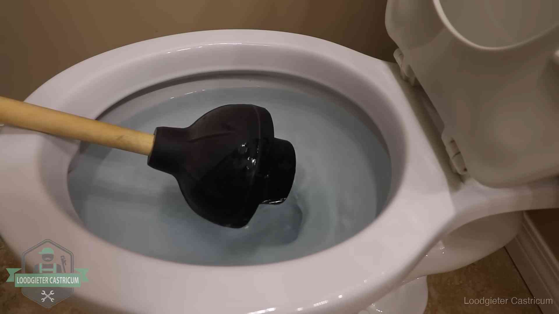 Plopper in een wc-pot die vol water staat in Castricum
